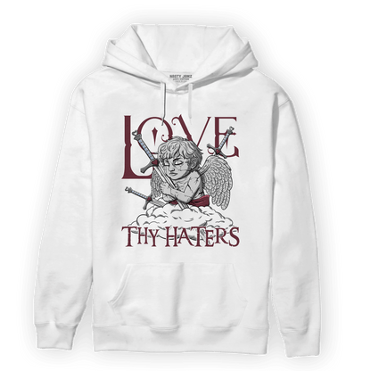 Burgundy 5s Hoodie Match Love Thy Haters Angel - NastyJamz