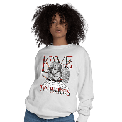 Plaid 5s Sweatshirt Match Love Thy Haters Angel - NastyJamz