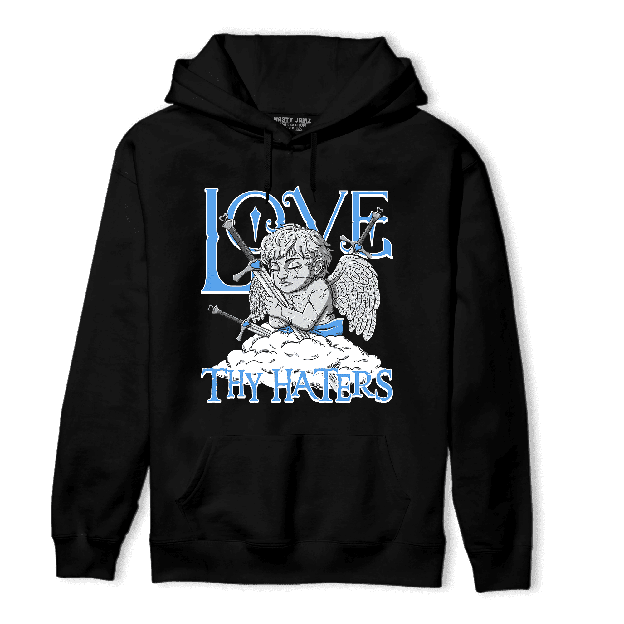 University Blue 5s Hoodie Match Love Thy Haters Angel - NastyJamz