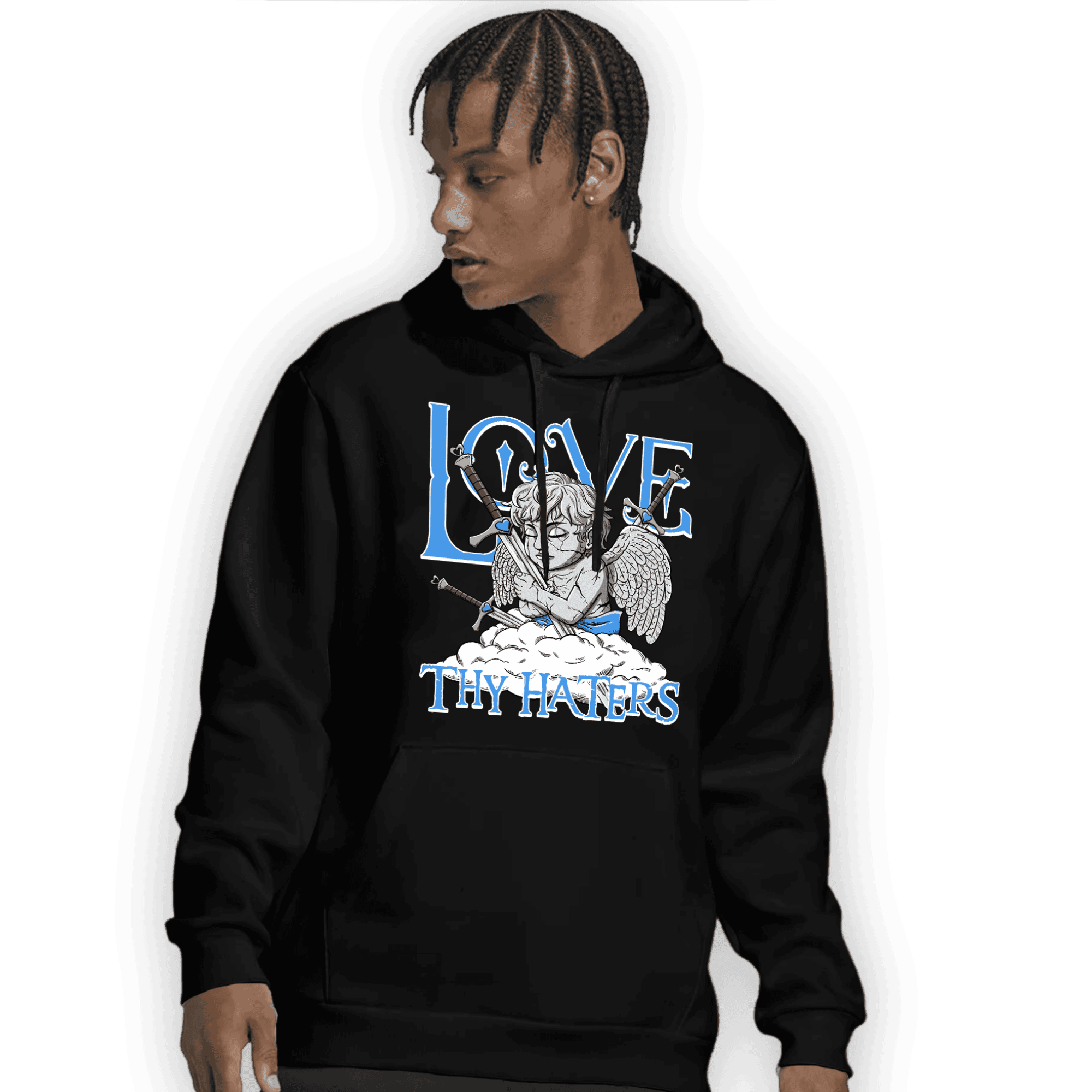 University Blue 5s Hoodie Match Love Thy Haters Angel - NastyJamz