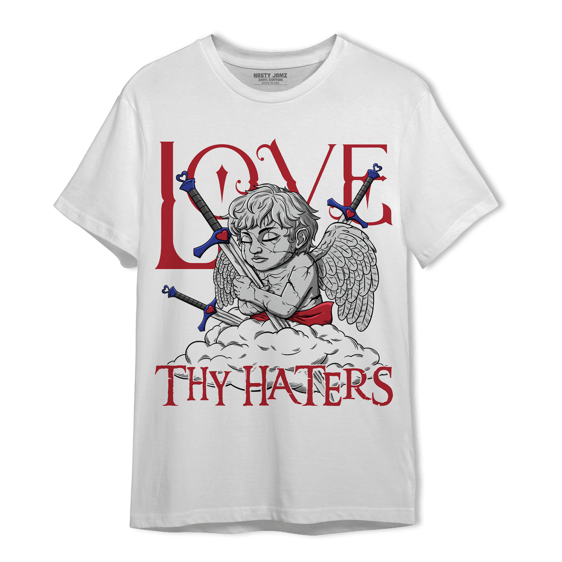 Playoffs 8s T Shirt Match Love Thy Haters Angel - NastyJamz