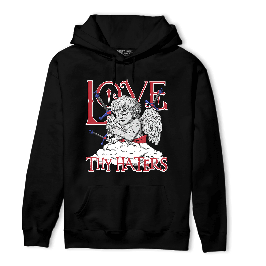 Playoffs 8s Hoodie Match Love Thy Haters Angel - NastyJamz