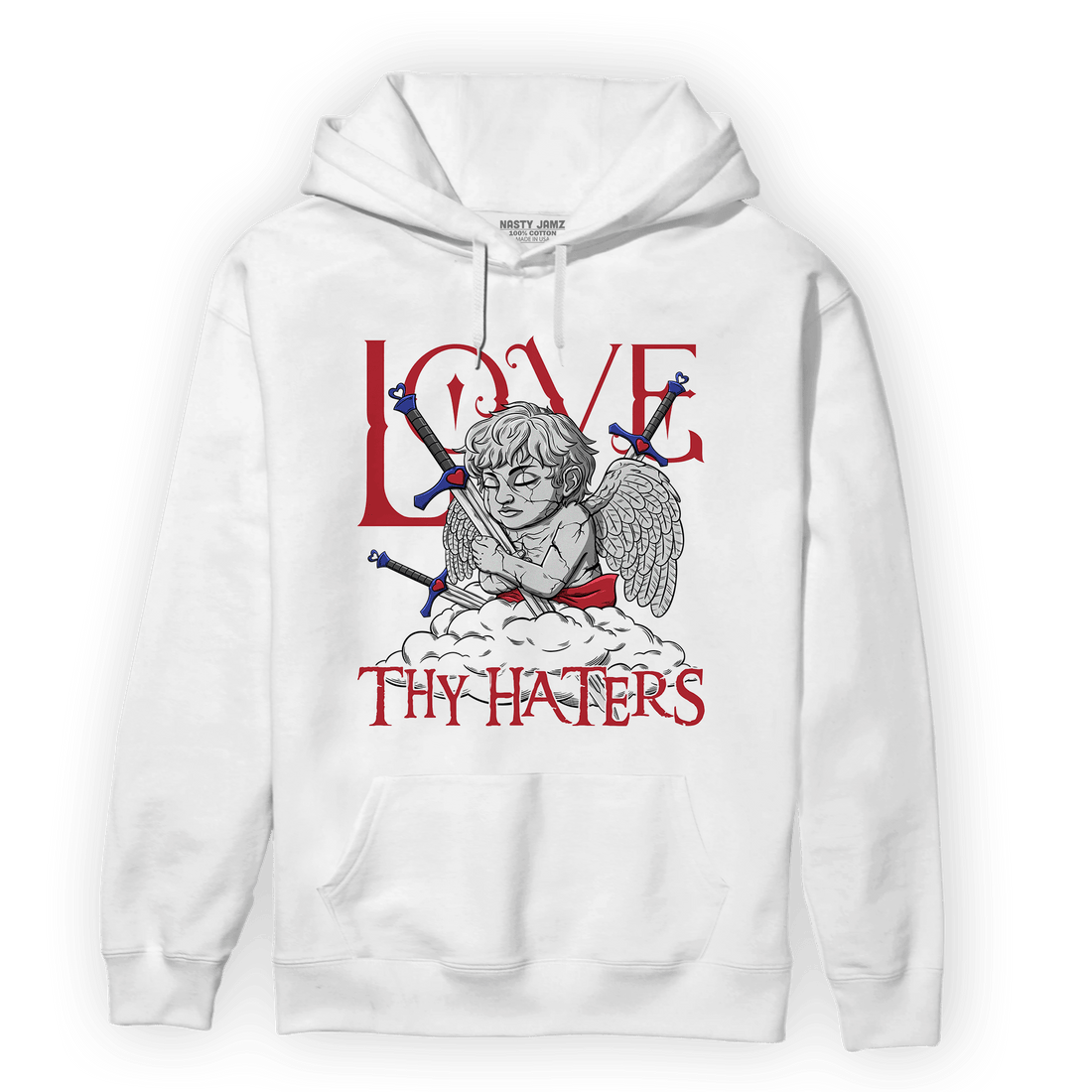 Playoffs 8s Hoodie Match Love Thy Haters Angel - NastyJamz