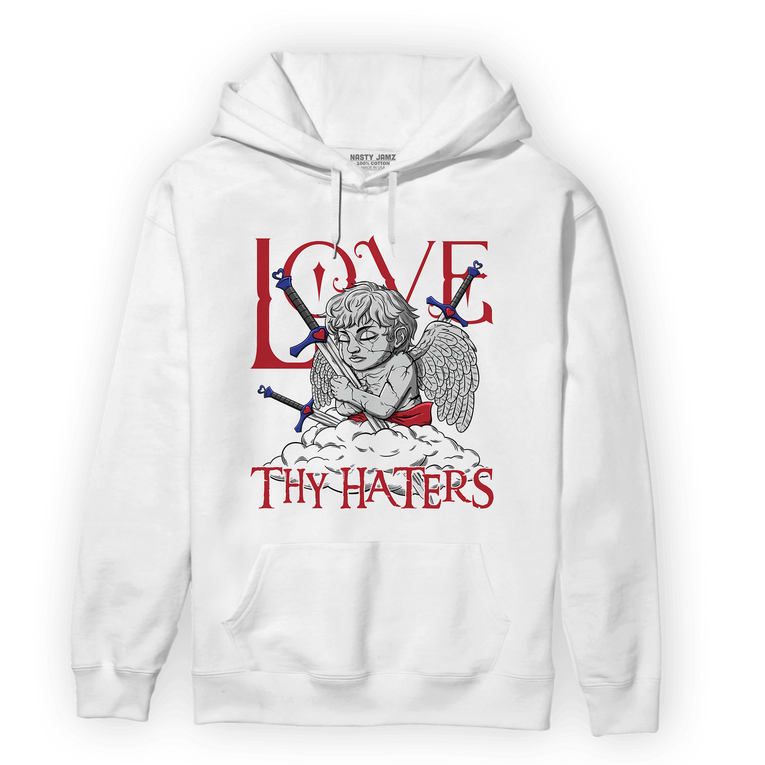 Playoffs 8s Hoodie Match Love Thy Haters Angel - NastyJamz