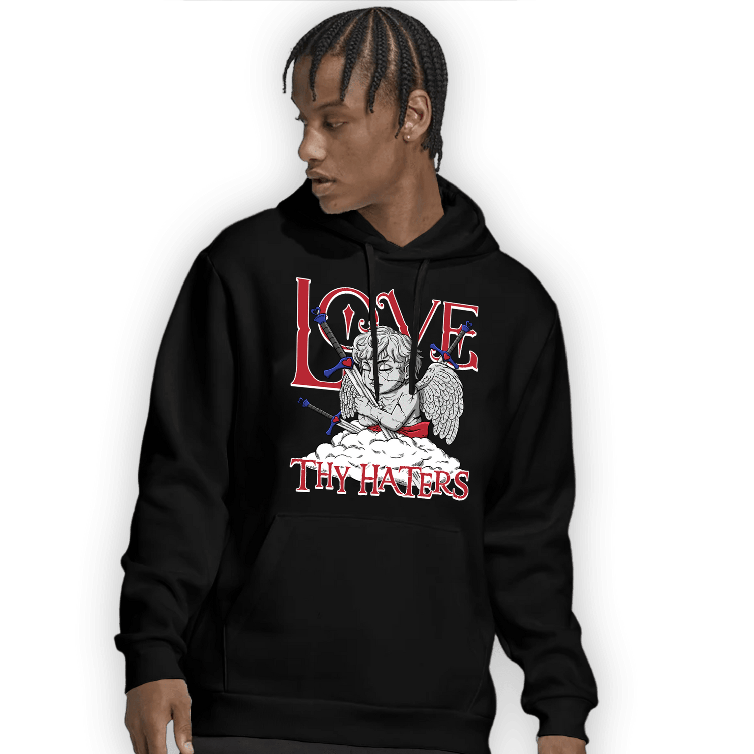 Playoffs 8s Hoodie Match Love Thy Haters Angel - NastyJamz