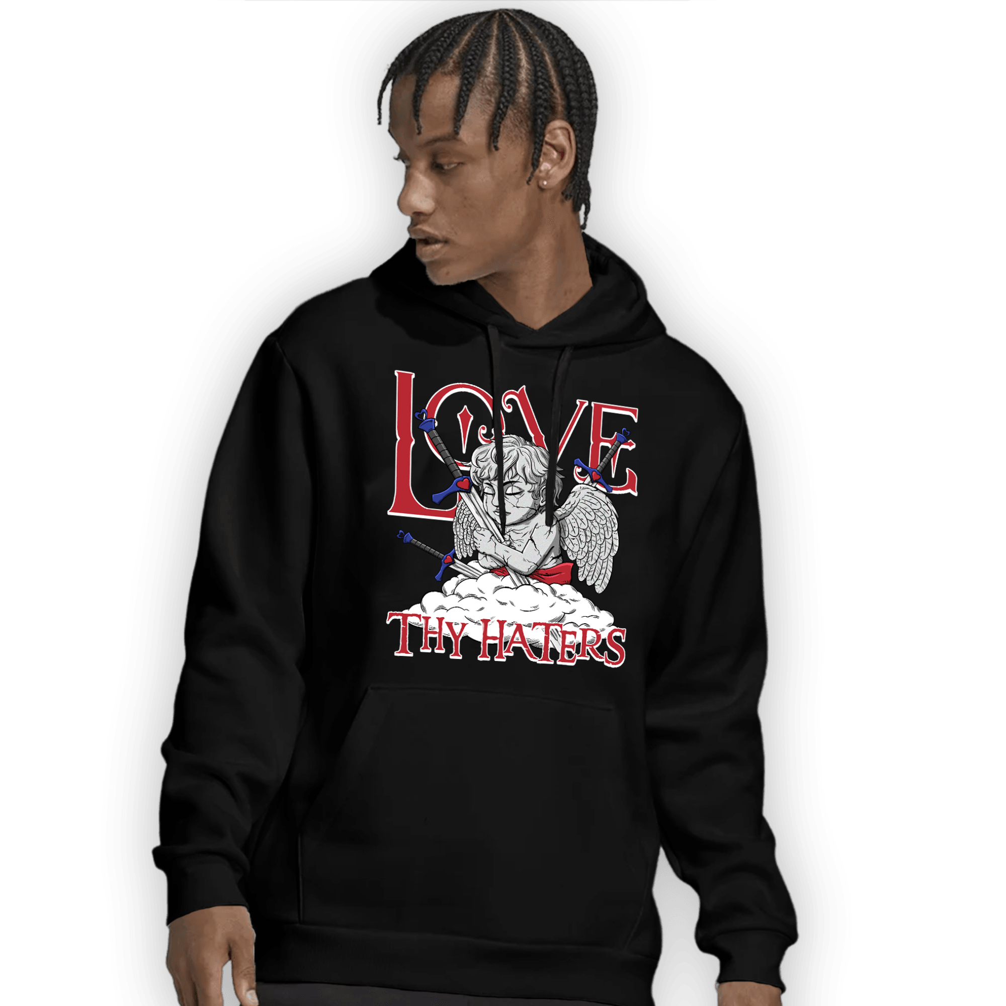 Playoffs 8s Hoodie Match Love Thy Haters Angel - NastyJamz