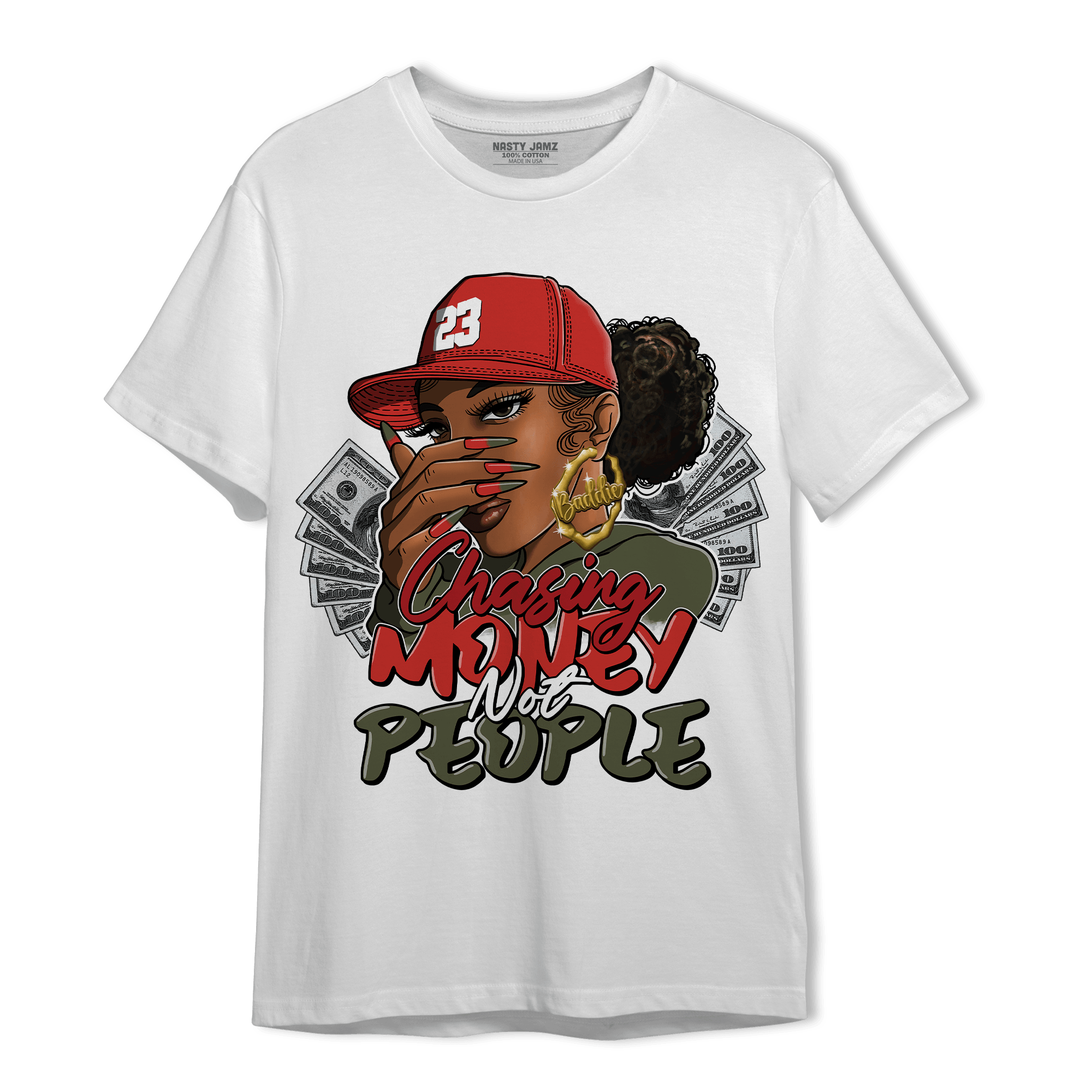 Dunk Low Mystic Red T Shirt Match Melanin Chasing Money - NastyJamz