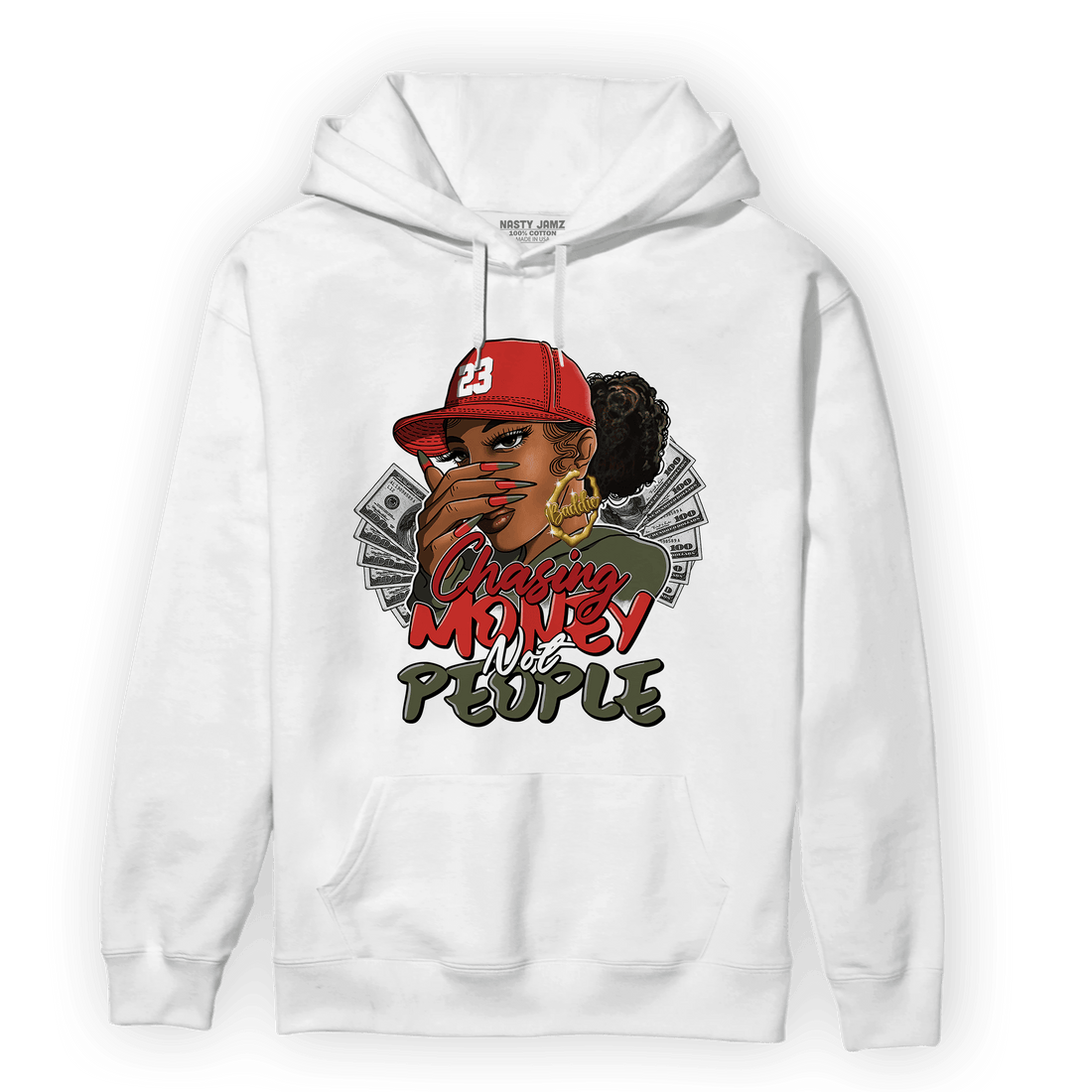 Dunk Low Mystic Red Hoodie Match Melanin Chasing Money - NastyJamz