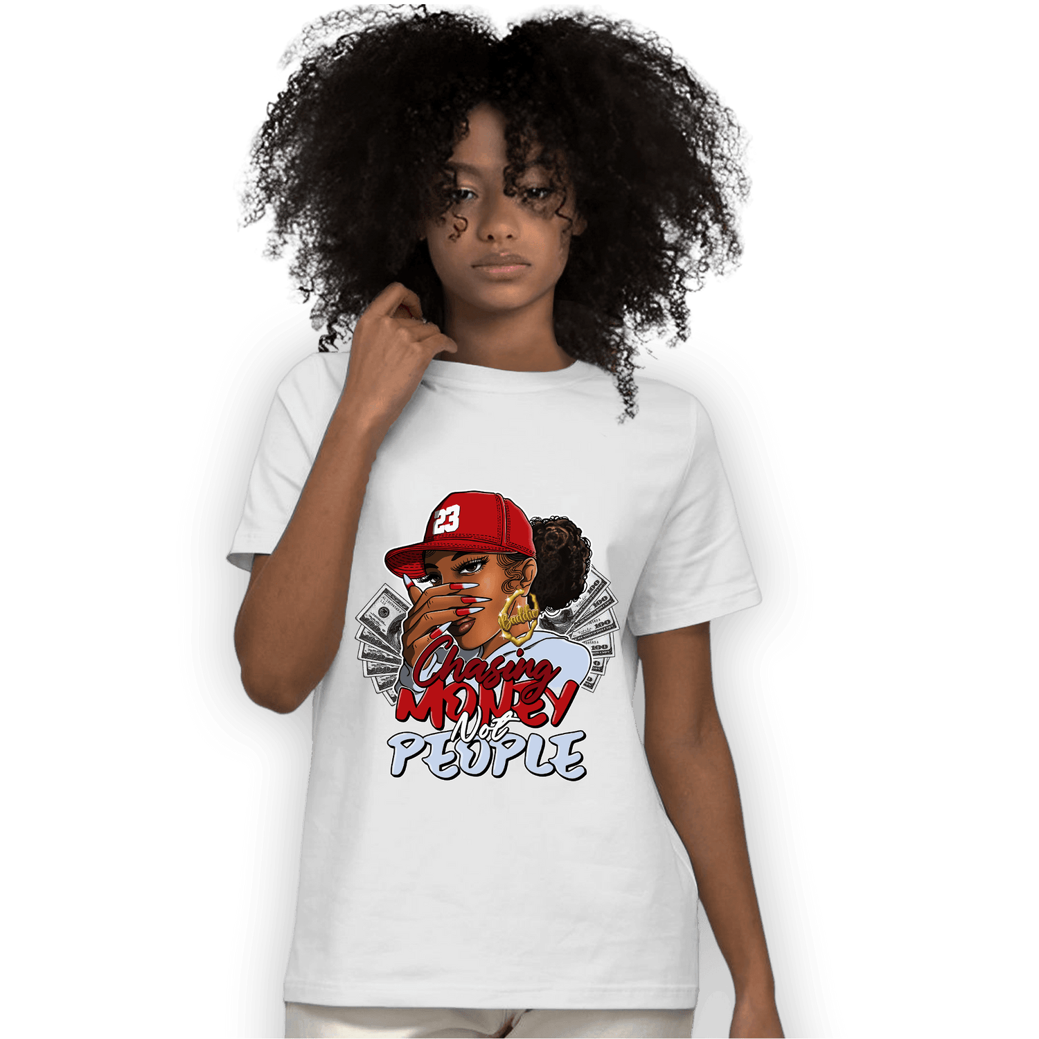 Cherry 11s T Shirt Match Melanin Chasing Money - NastyJamz