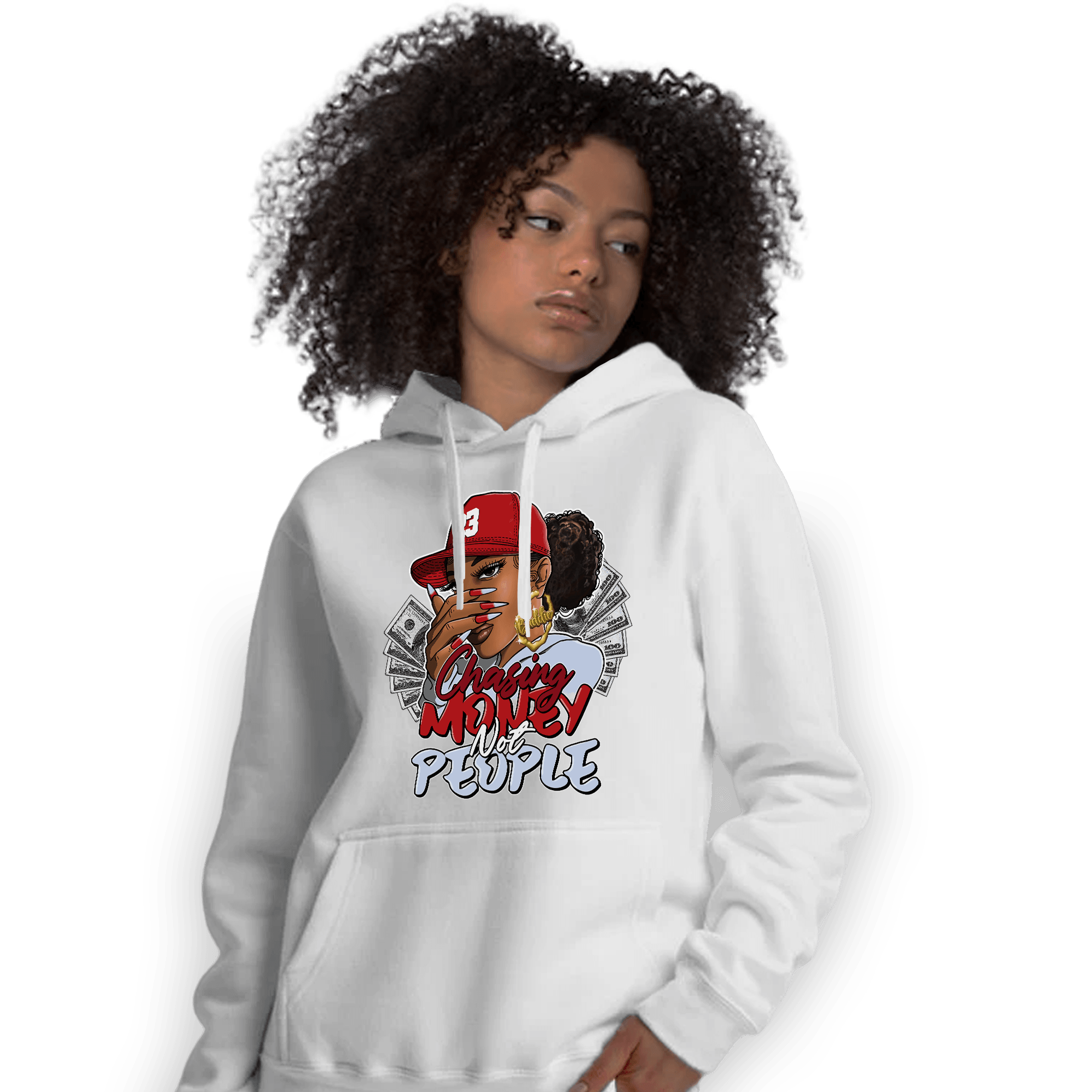 Cherry 11s Hoodie Match Melanin Chasing Money - NastyJamz