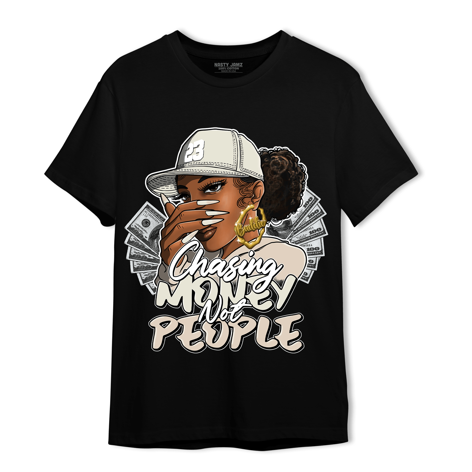 Neapolitan 11s T Shirt Match Melanin Chasing Money - NastyJamz