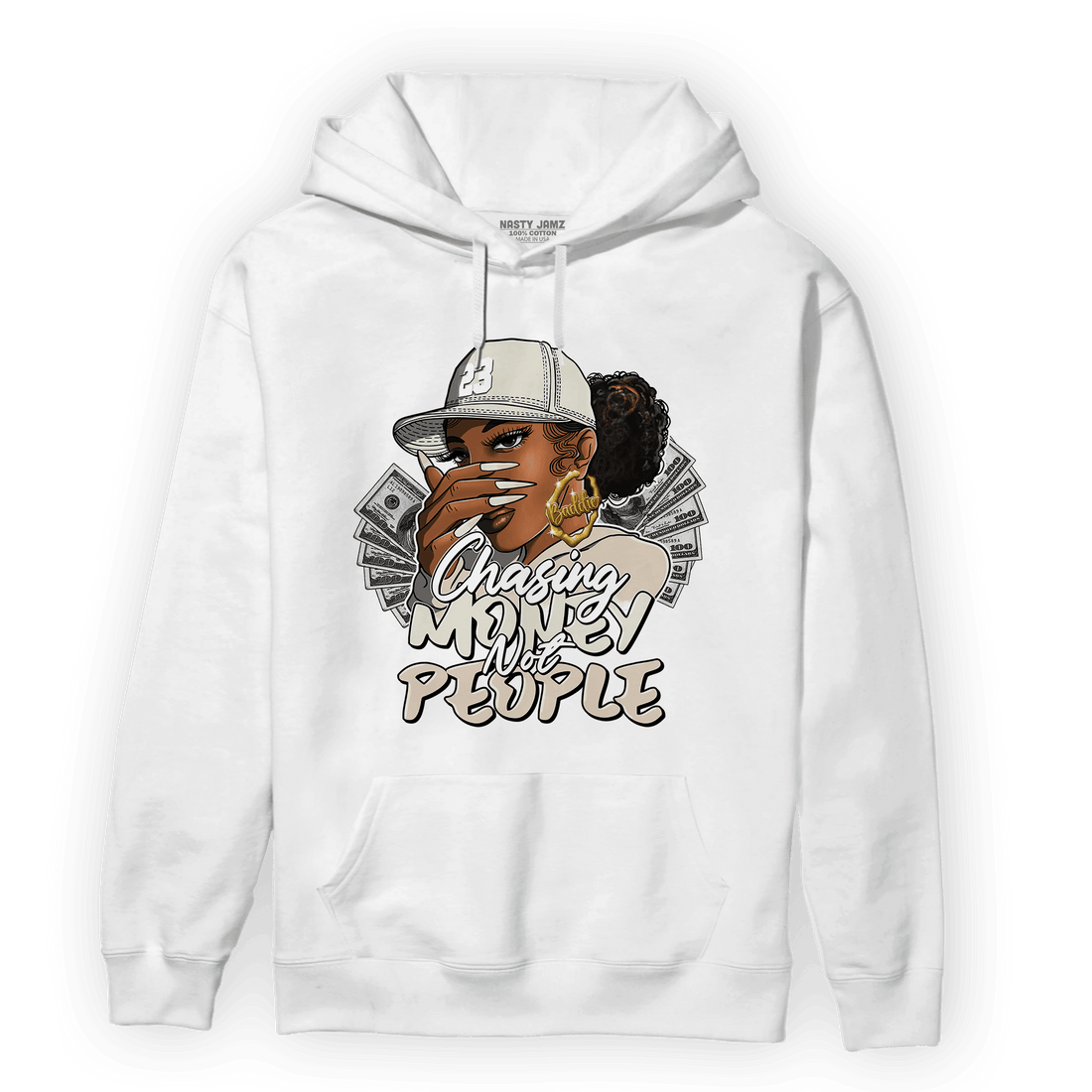 Neapolitan 11s Hoodie Match Melanin Chasing Money - NastyJamz
