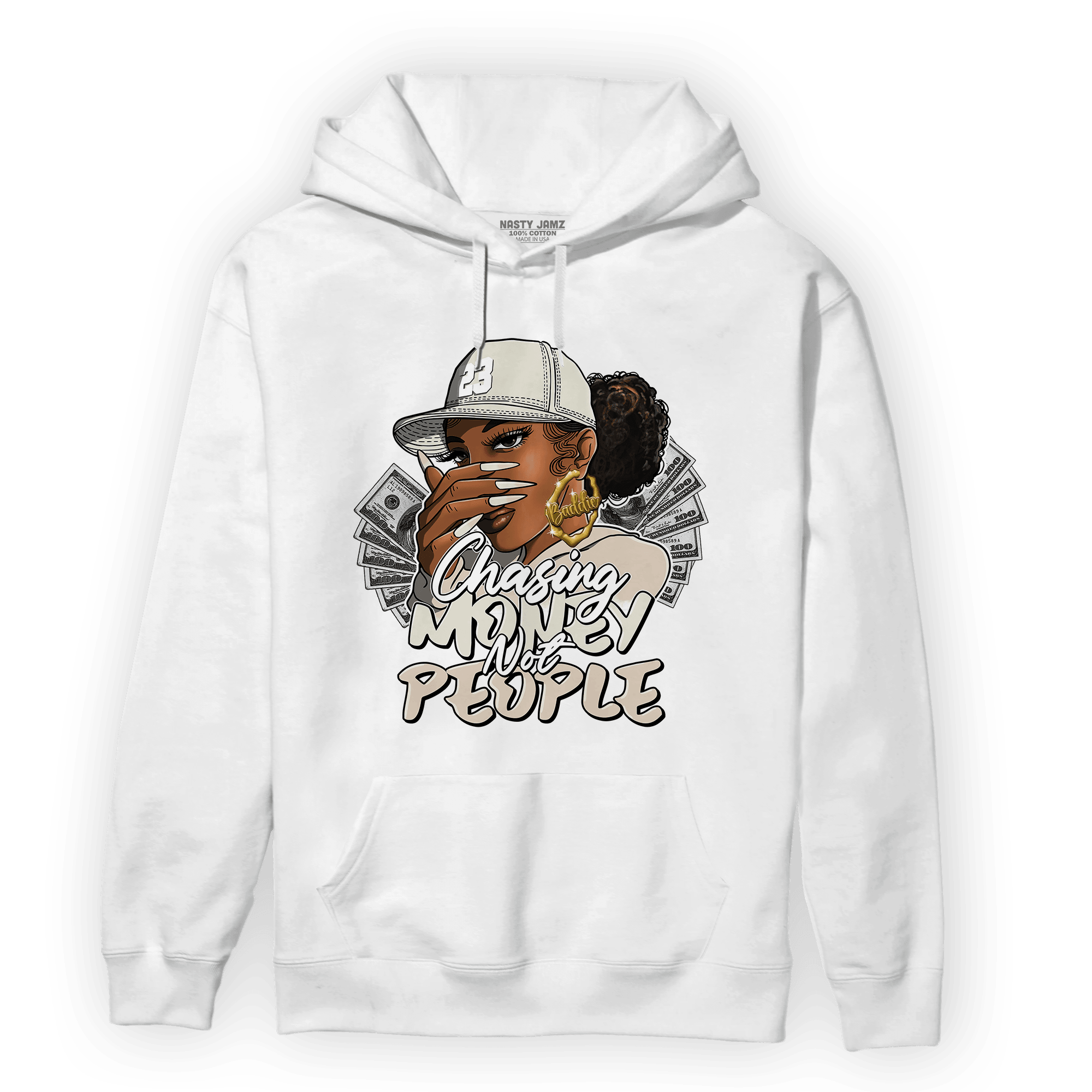 Neapolitan 11s Hoodie Match Melanin Chasing Money - NastyJamz