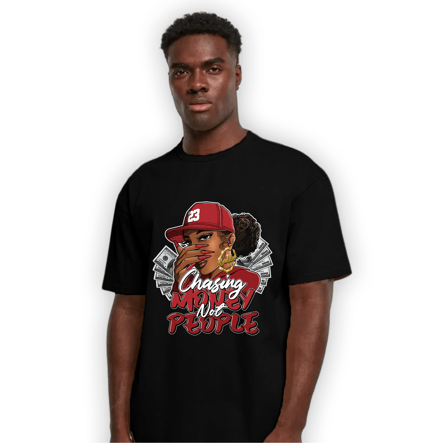 Cherry 12s T Shirt Match Melanin Chasing Money - NastyJamz