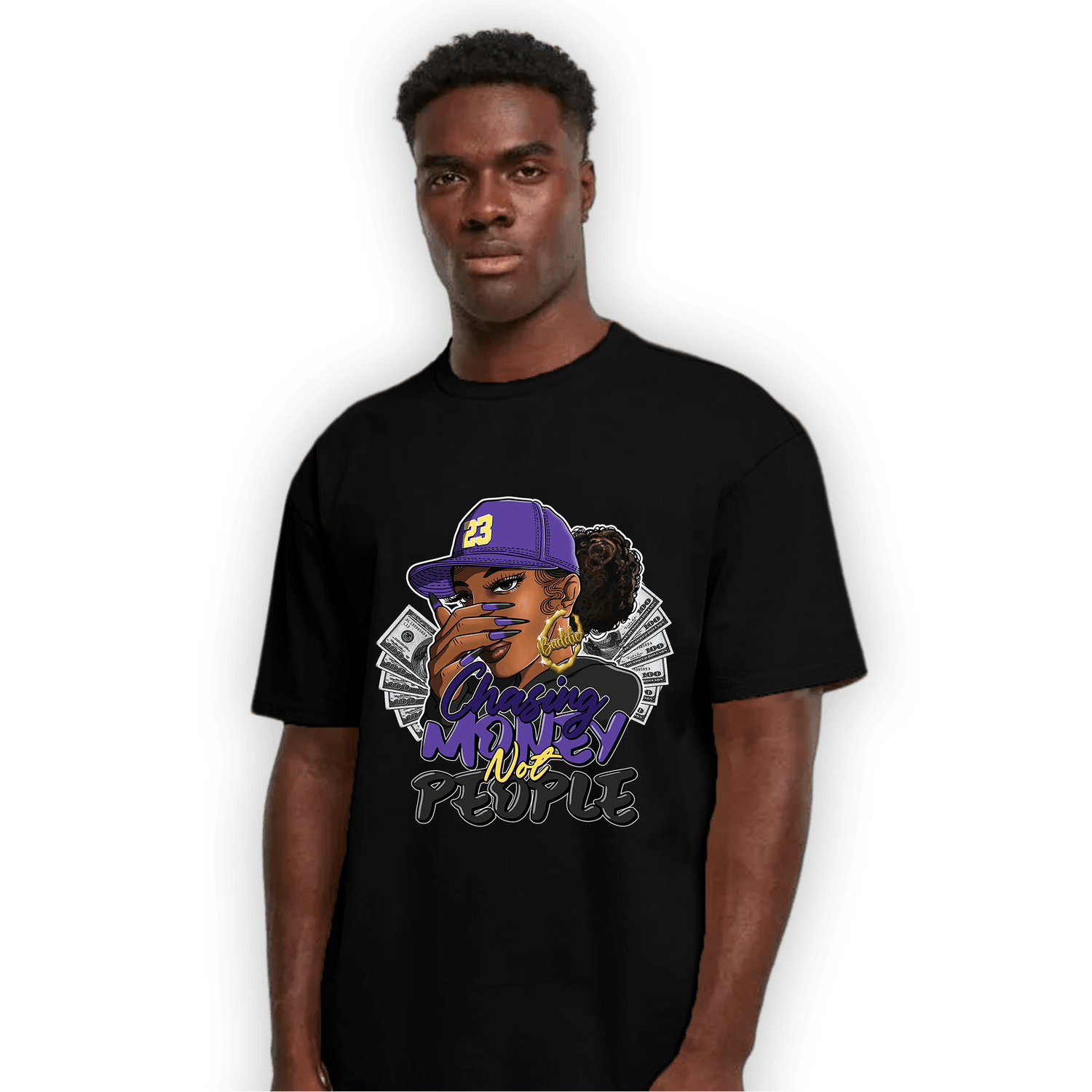 Field Purple 12s T Shirt Match Melanin Chasing Money - NastyJamz