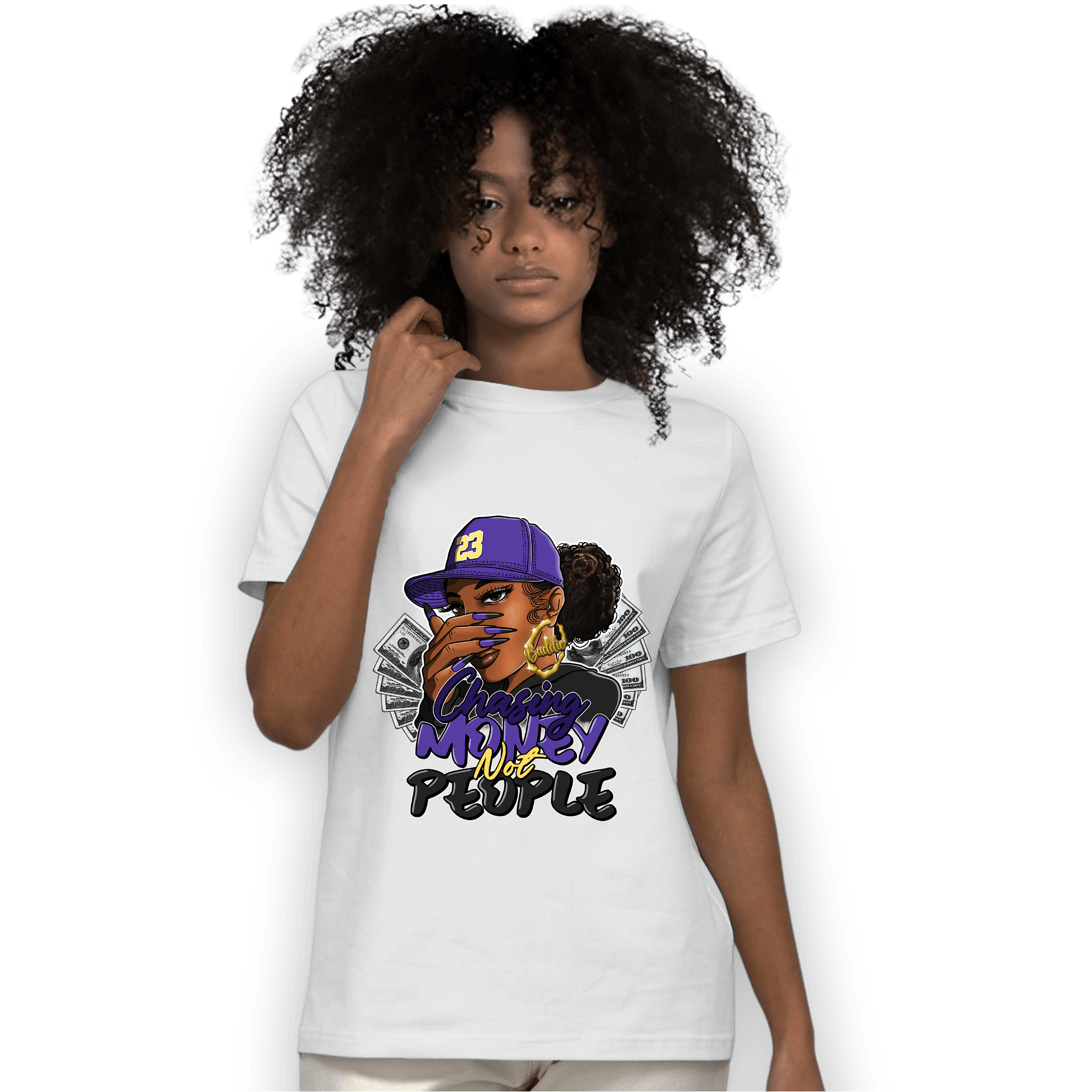 Field Purple 12s T Shirt Match Melanin Chasing Money - NastyJamz