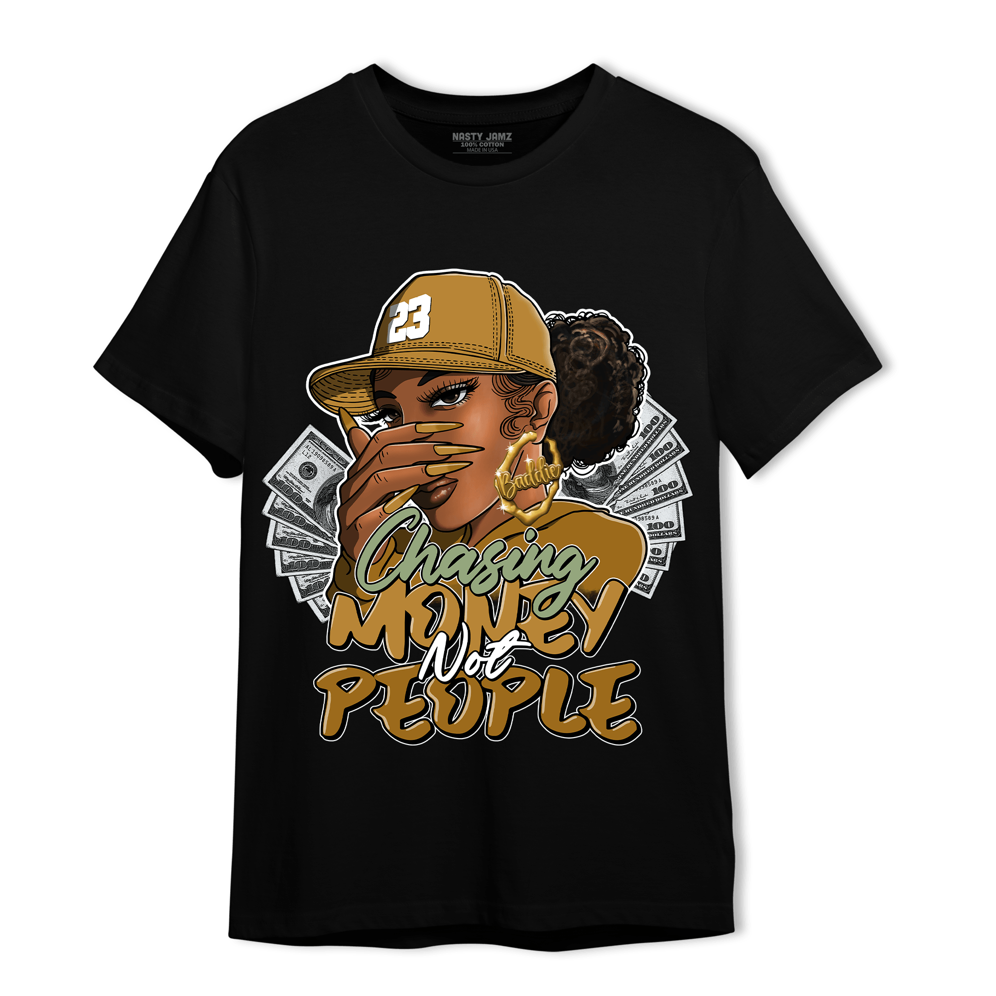 Wheat 13s T Shirt Match Melanin Chasing Money - NastyJamz
