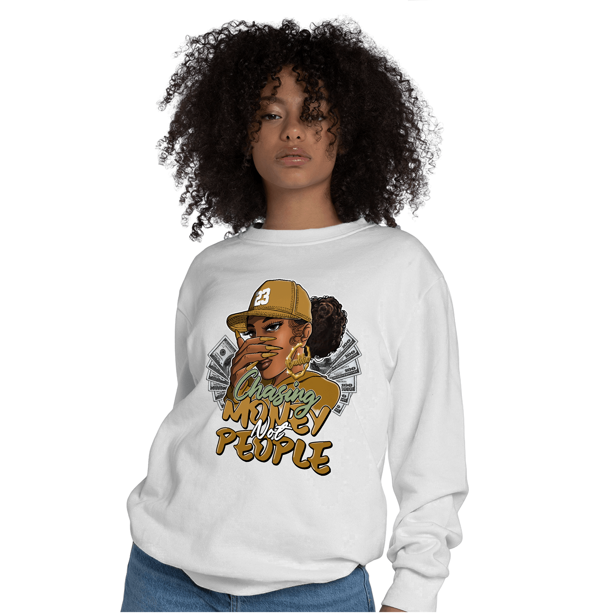Wheat 13s Sweatshirt Match Melanin Chasing Money - NastyJamz