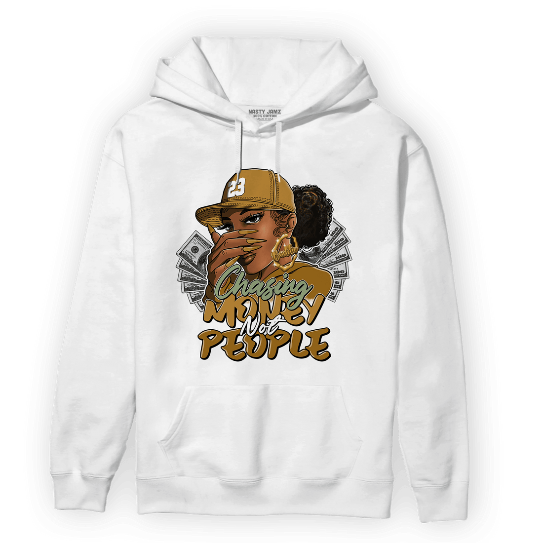 Wheat 13s Hoodie Match Melanin Chasing Money - NastyJamz