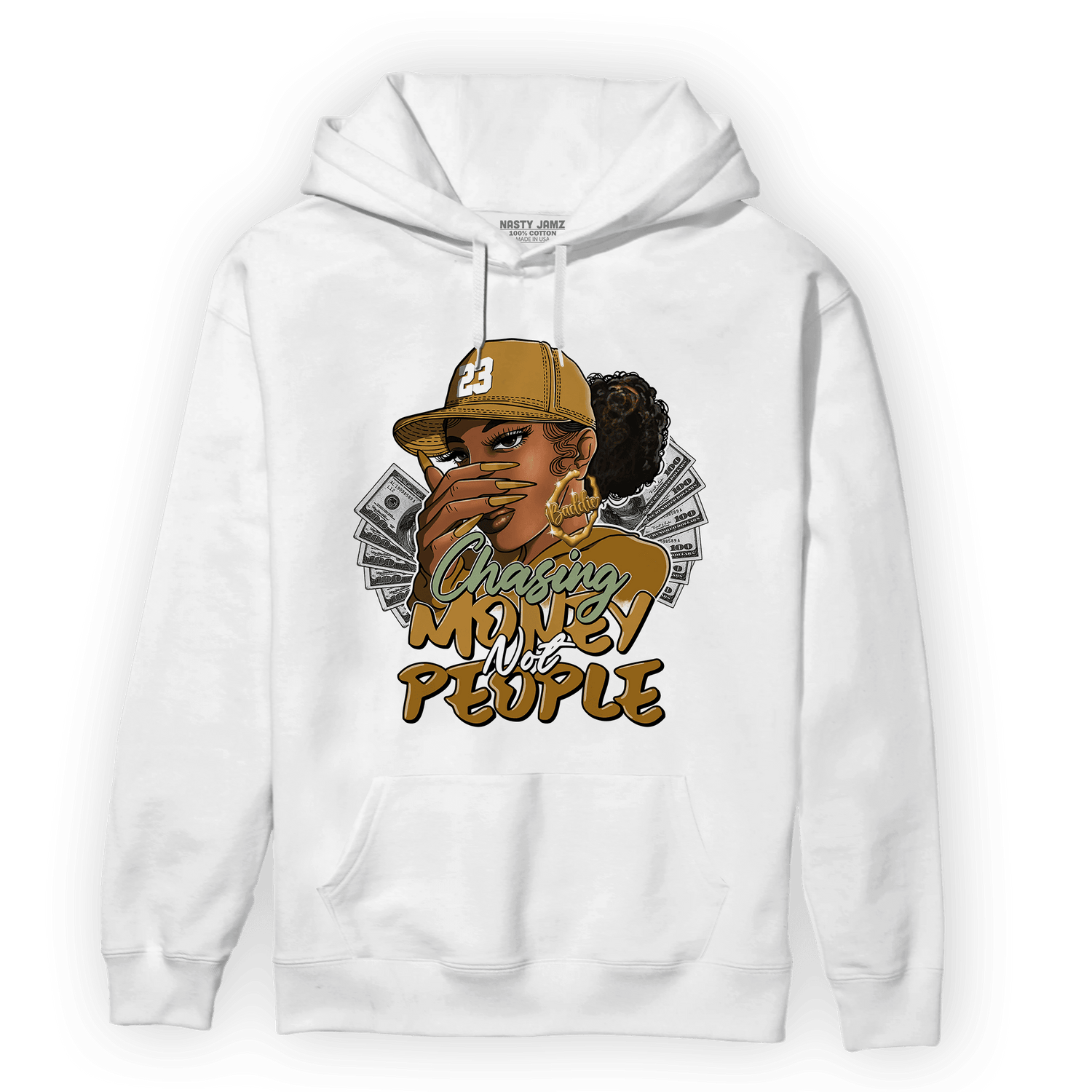 Wheat 13s Hoodie Match Melanin Chasing Money - NastyJamz