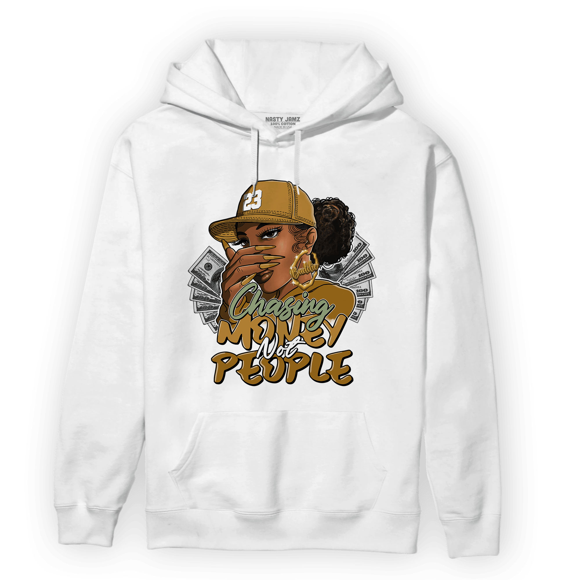 Wheat 13s Hoodie Match Melanin Chasing Money - NastyJamz
