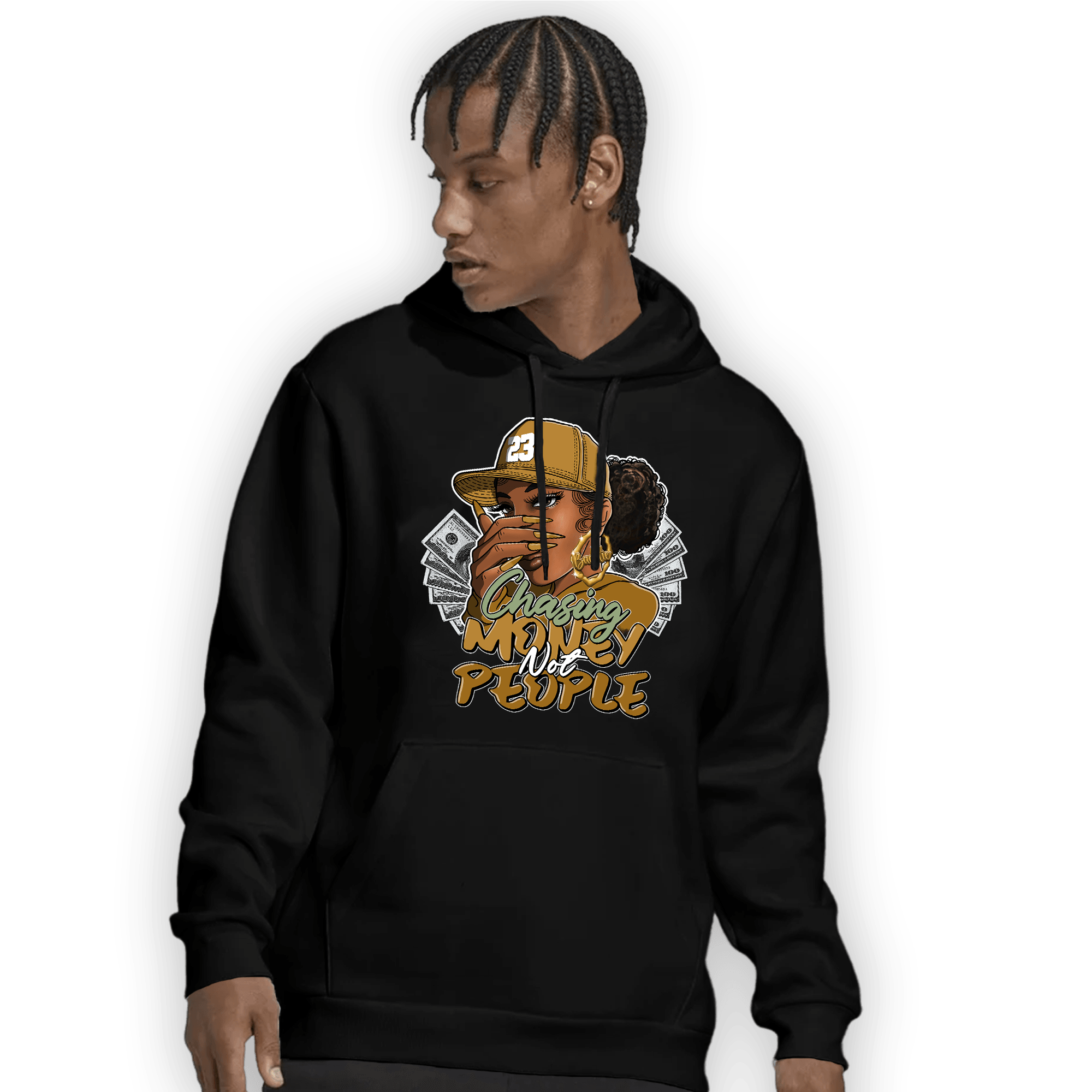 Wheat 13s Hoodie Match Melanin Chasing Money - NastyJamz