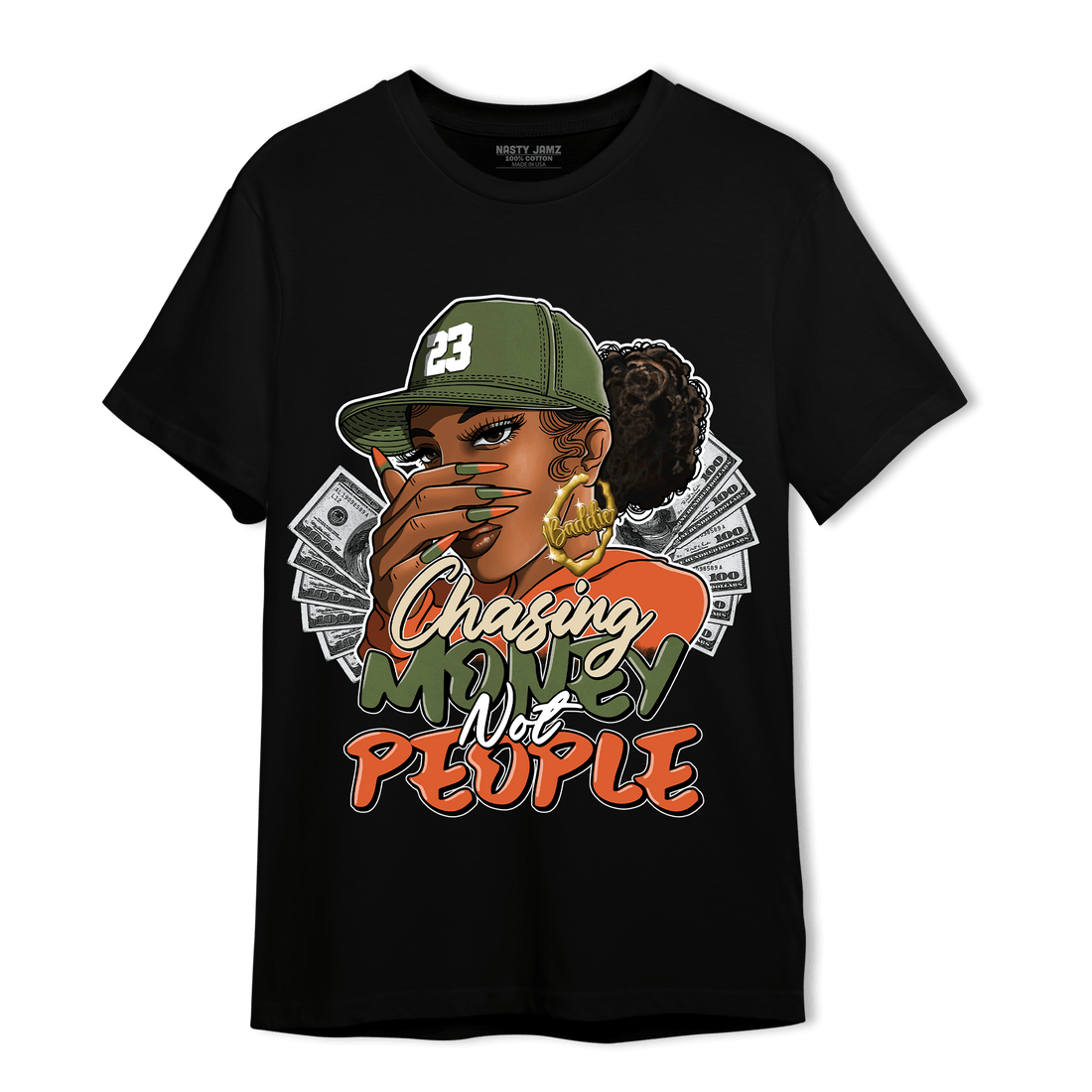 High OG Celadon 1s T Shirt Match Melanin Chasing Money - NastyJamz