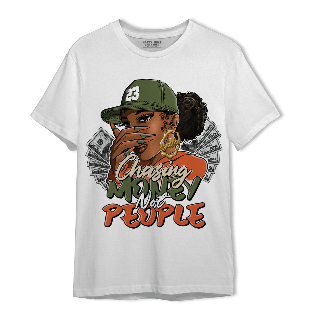 High OG Celadon 1s T Shirt Match Melanin Chasing Money - NastyJamz