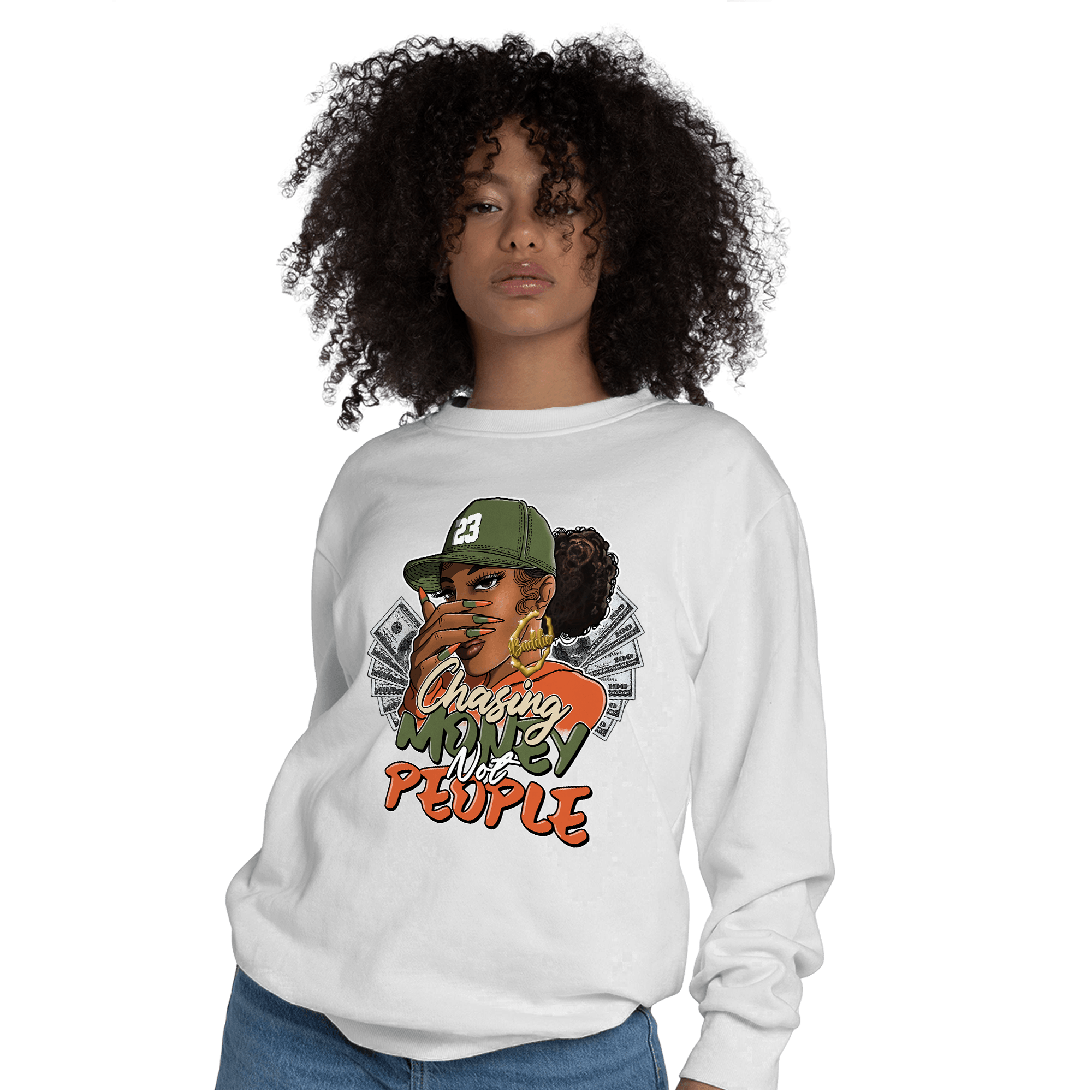 High OG Celadon 1s Sweatshirt Match Melanin Chasing Money - NastyJamz