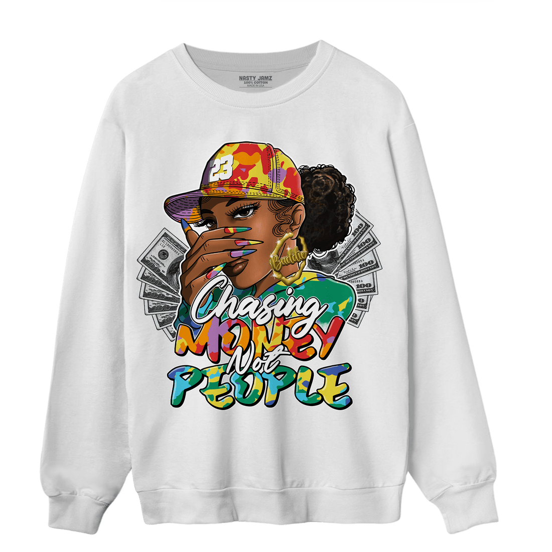 Mid GS Six Championships 1s Sweatshirt Match Melanin Chasing Money - NastyJamz