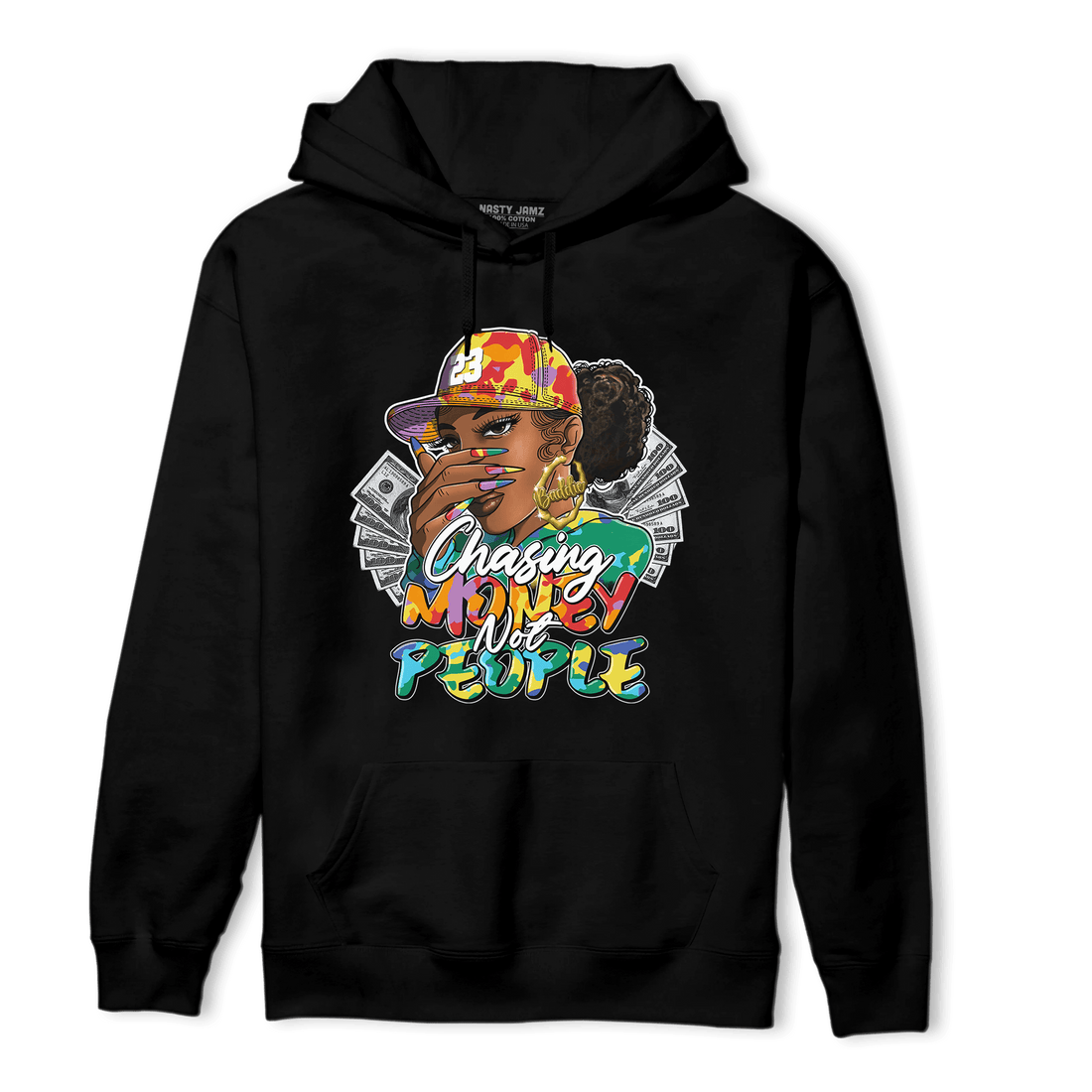 Mid GS Six Championships 1s Hoodie Match Melanin Chasing Money - NastyJamz