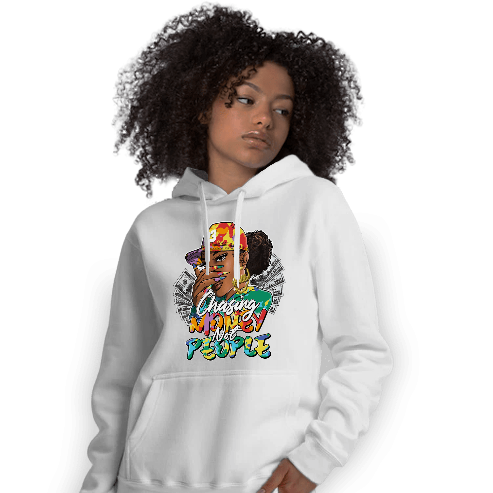Mid GS Six Championships 1s Hoodie Match Melanin Chasing Money - NastyJamz