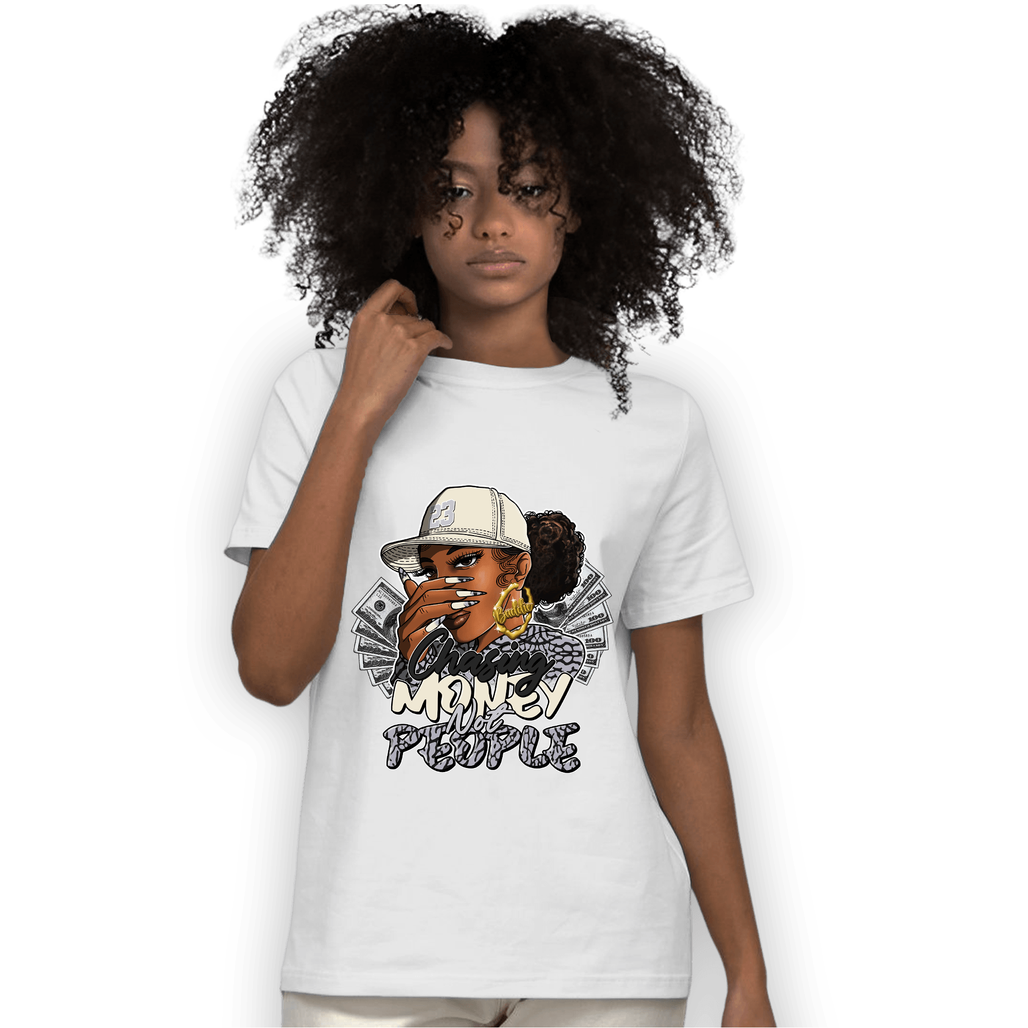 Off Noir 3s T Shirt Match Melanin Chasing Money - NastyJamz