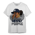 White Navy 3s T Shirt Match Melanin Chasing Money - NastyJamz