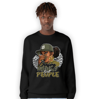 SE Craft Medium Olive 4s Sweatshirt Match Melanin Chasing Money - NastyJamz
