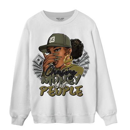 SE Craft Medium Olive 4s Sweatshirt Match Melanin Chasing Money - NastyJamz