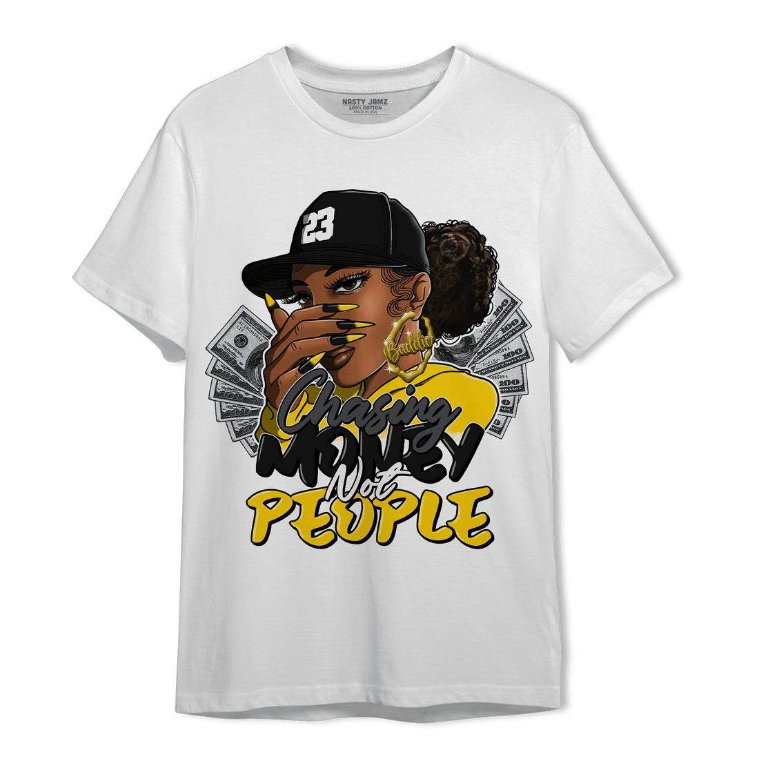 Thunder 4s T Shirt Match Melanin Chasing Money - NastyJamz