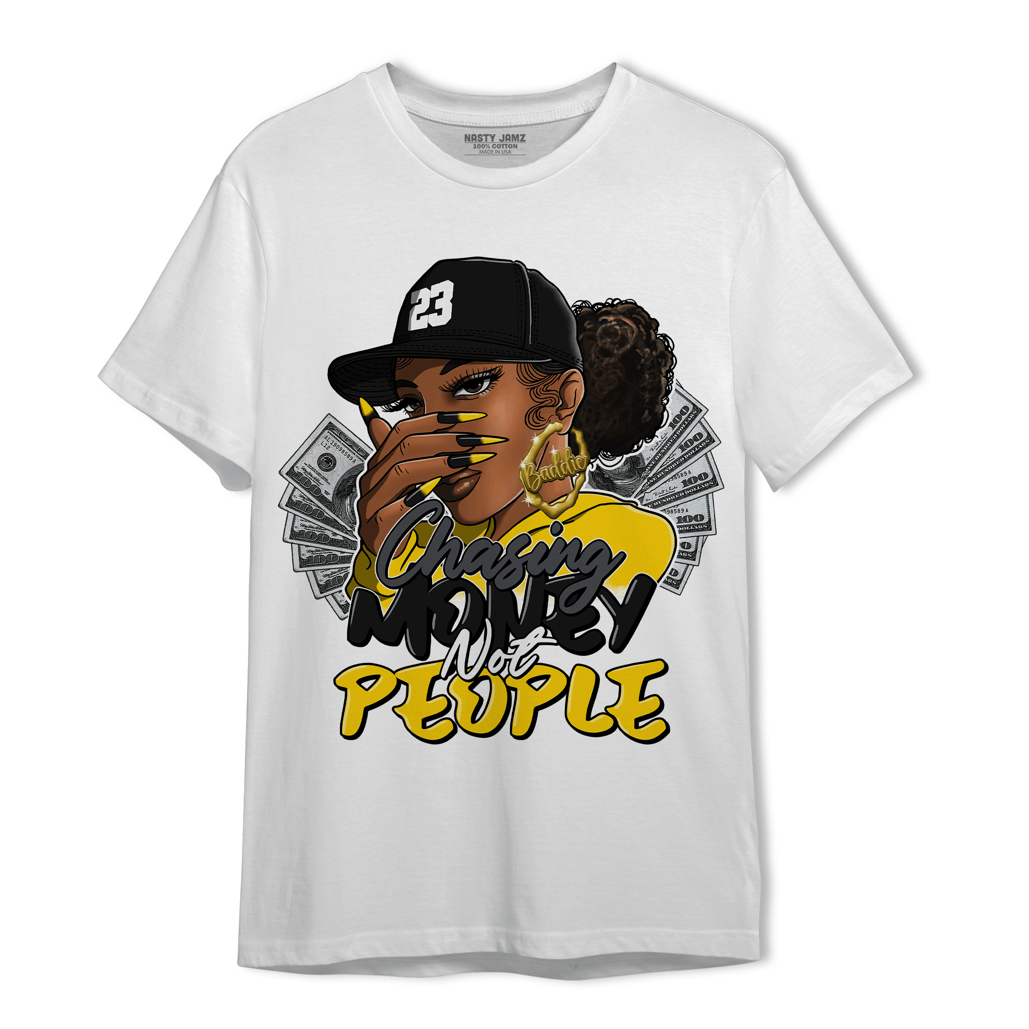 Thunder 4s T Shirt Match Melanin Chasing Money - NastyJamz