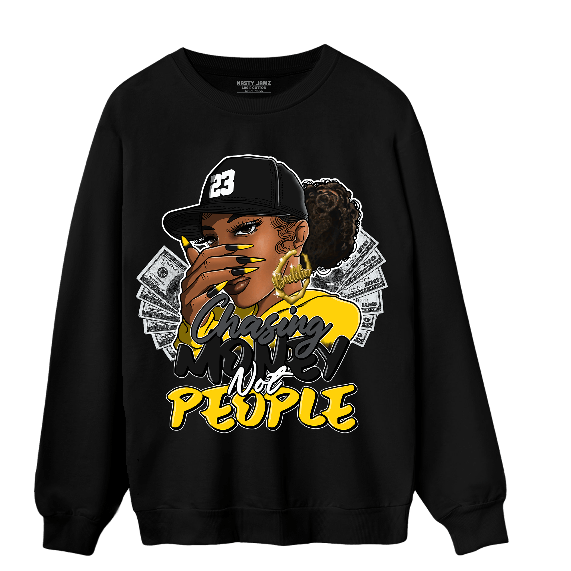 Thunder 4s Sweatshirt Match Melanin Chasing Money - NastyJamz