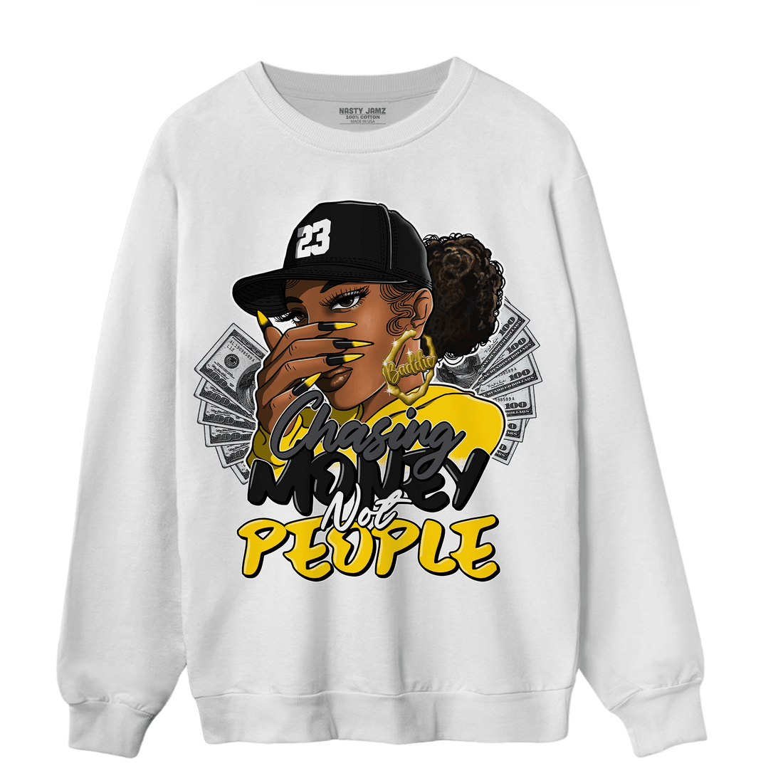 Thunder 4s Sweatshirt Match Melanin Chasing Money - NastyJamz