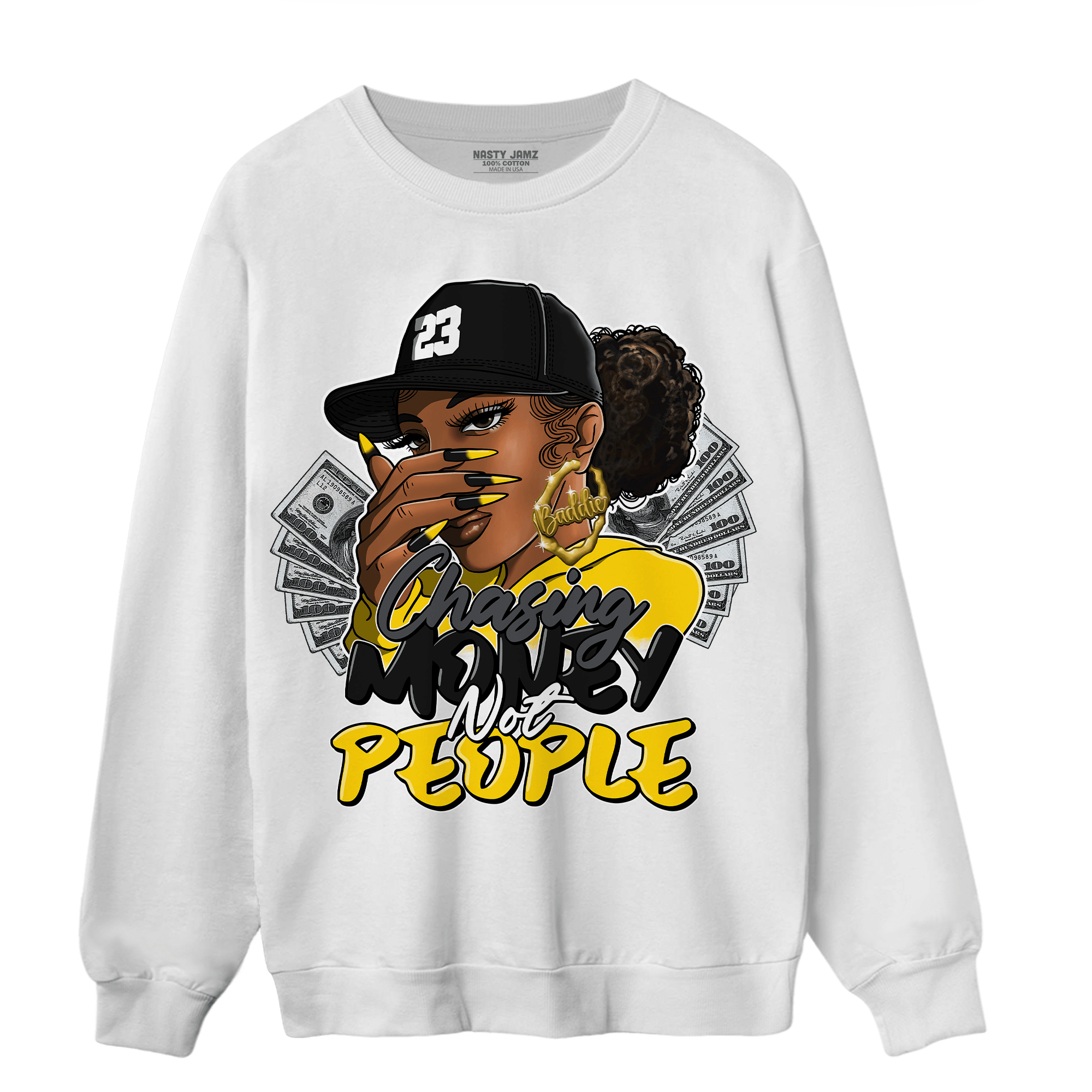 Thunder 4s Sweatshirt Match Melanin Chasing Money - NastyJamz