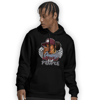Burgundy 5s Hoodie Match Melanin Chasing Money - NastyJamz