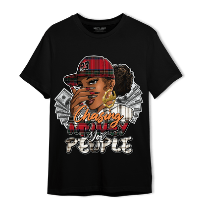 Plaid 5s T Shirt Match Melanin Chasing Money - NastyJamz