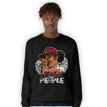 Plaid 5s Sweatshirt Match Melanin Chasing Money - NastyJamz