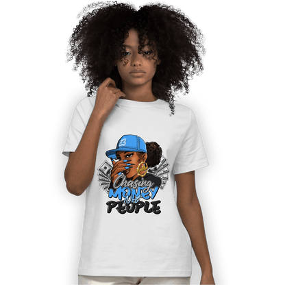 University Blue 5s T Shirt Match Melanin Chasing Money - NastyJamz