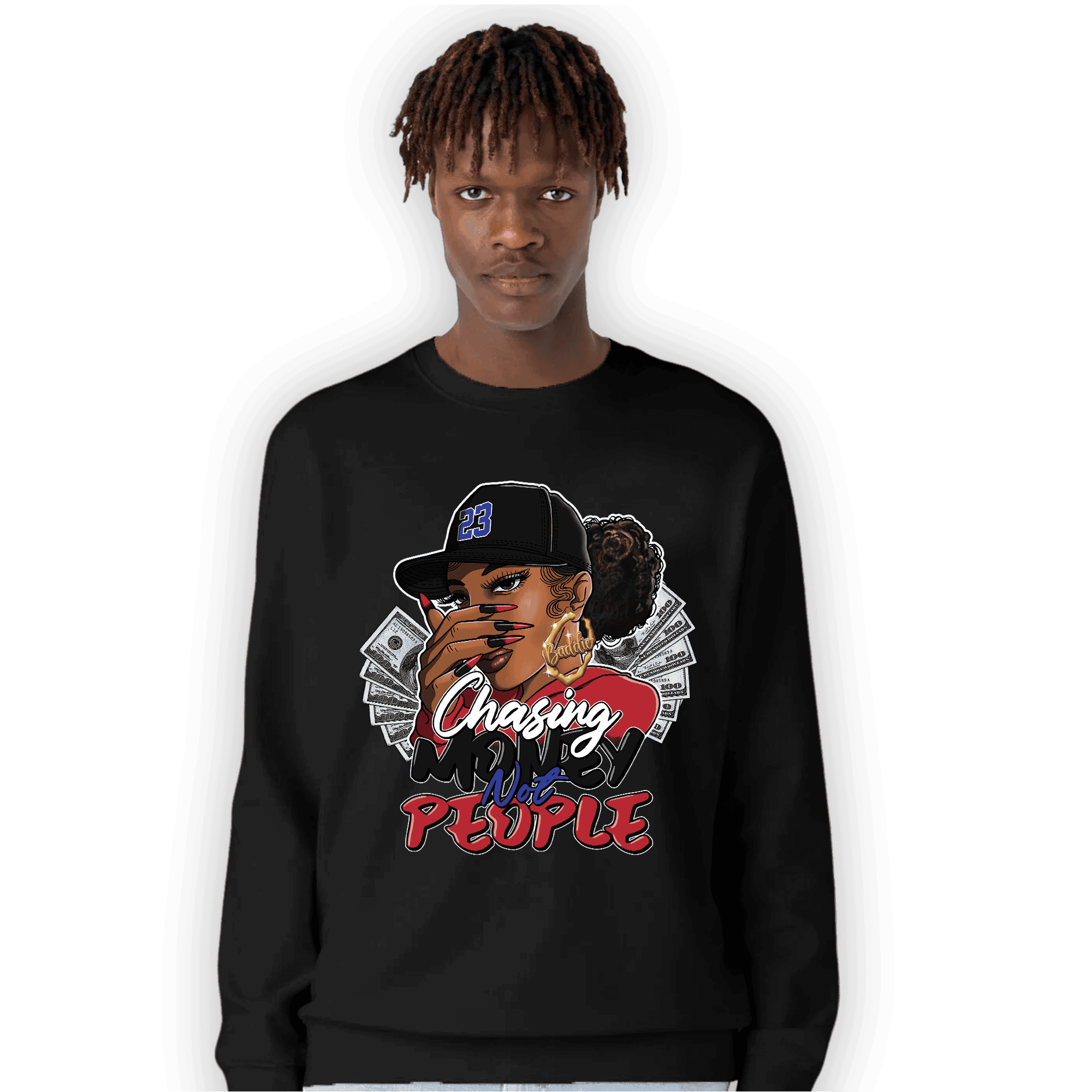 Playoffs 8s Sweatshirt Match Melanin Chasing Money - NastyJamz