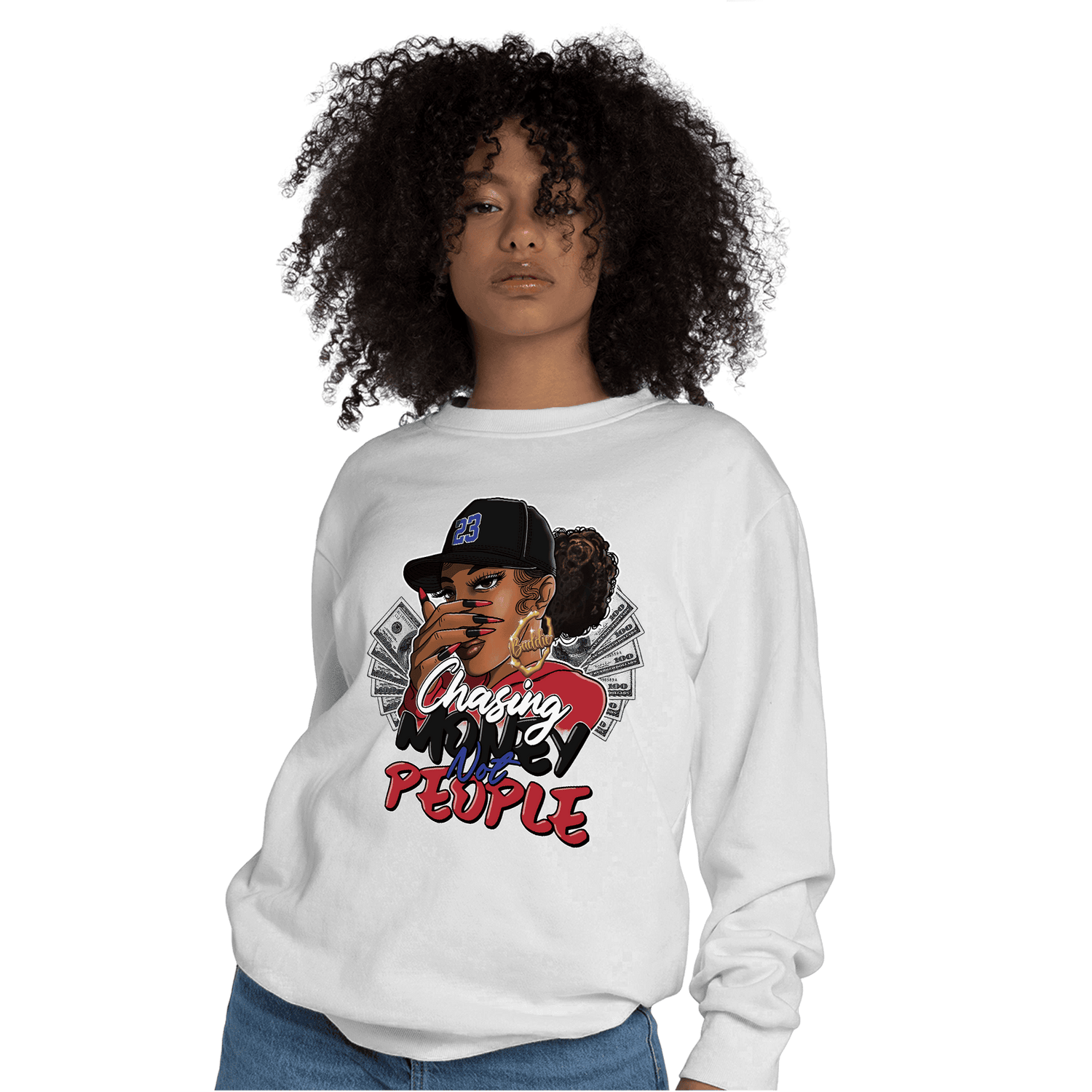 Playoffs 8s Sweatshirt Match Melanin Chasing Money - NastyJamz