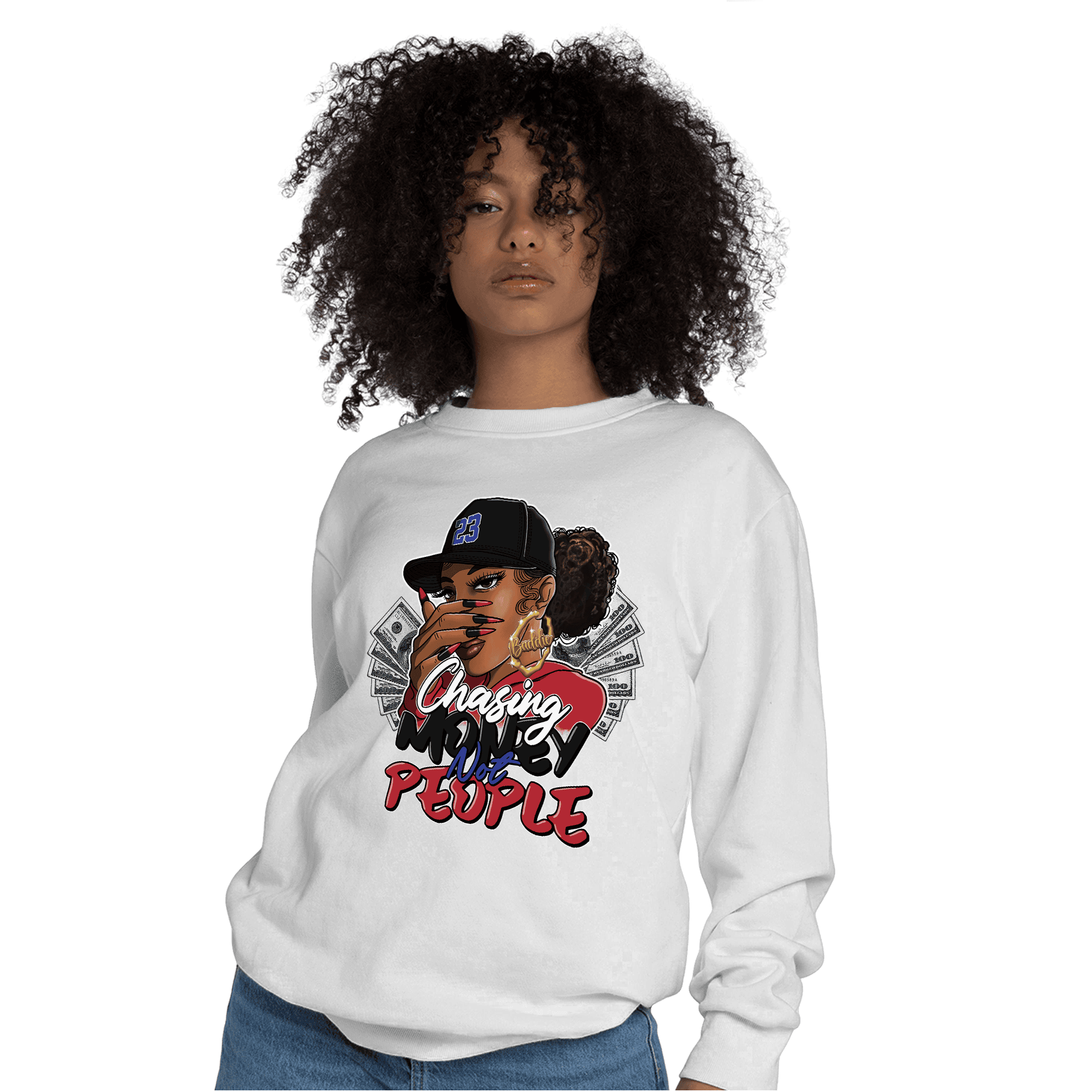 Playoffs 8s Sweatshirt Match Melanin Chasing Money - NastyJamz