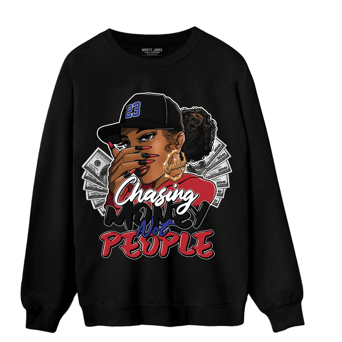 Playoffs 8s Sweatshirt Match Melanin Chasing Money - NastyJamz