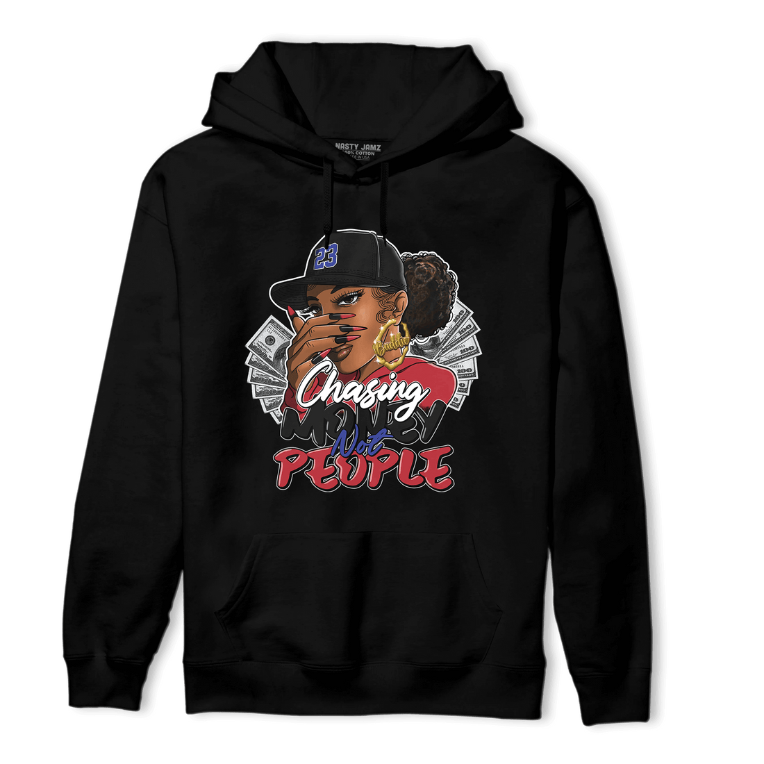 Playoffs 8s Hoodie Match Melanin Chasing Money - NastyJamz